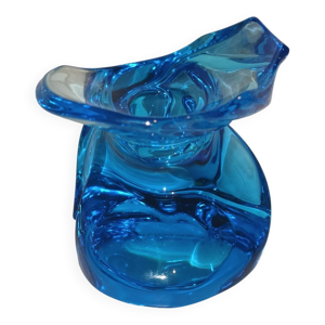 Bougeoir ''Eole'' en - bleu cristal