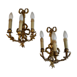 Lot 2 anciennes appliques bronze