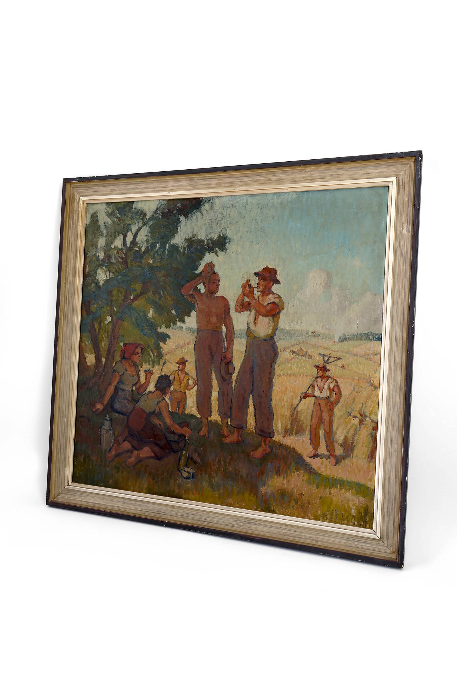 Oil on isorel panel – The Harvesters at Rest c. 1930–1940