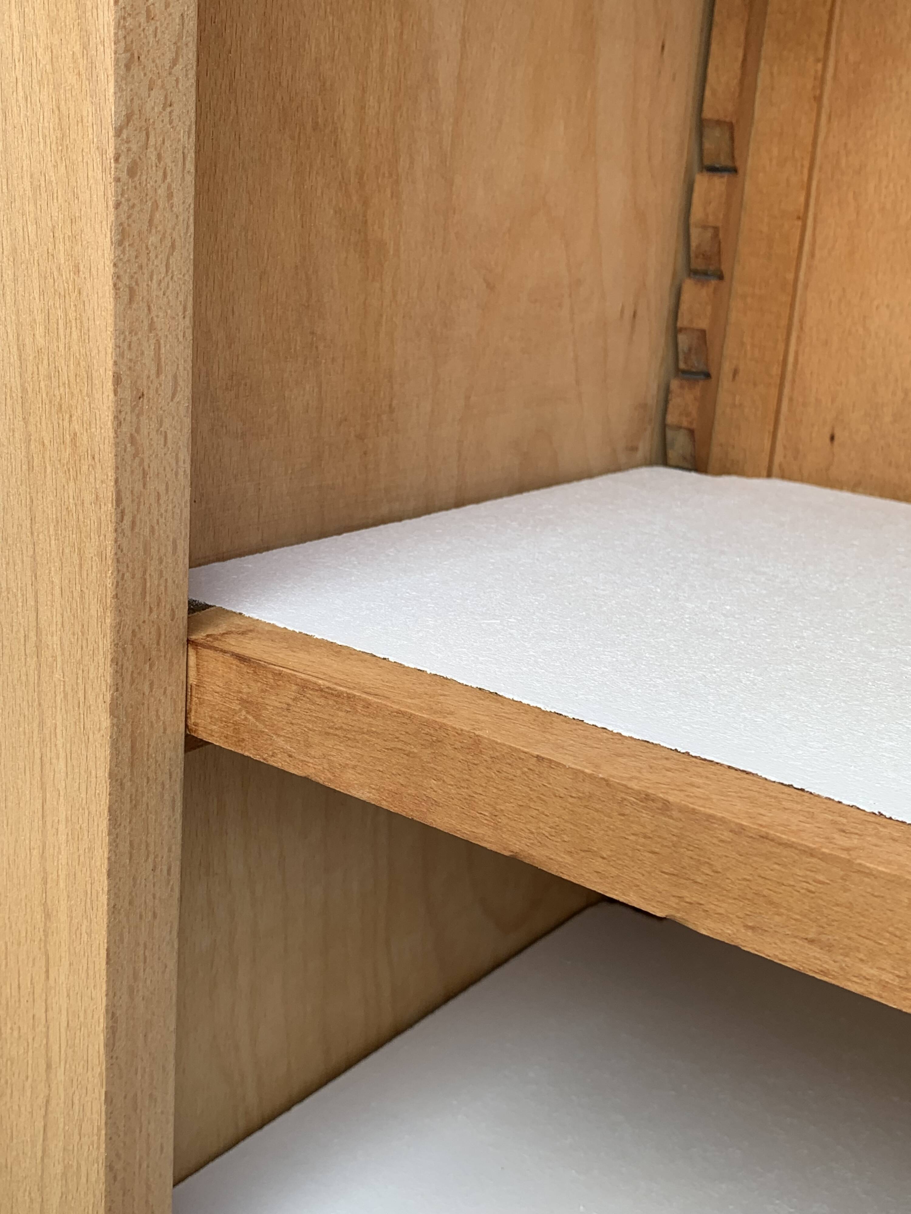 Parisian glass cabinet, raw wood, 1960s