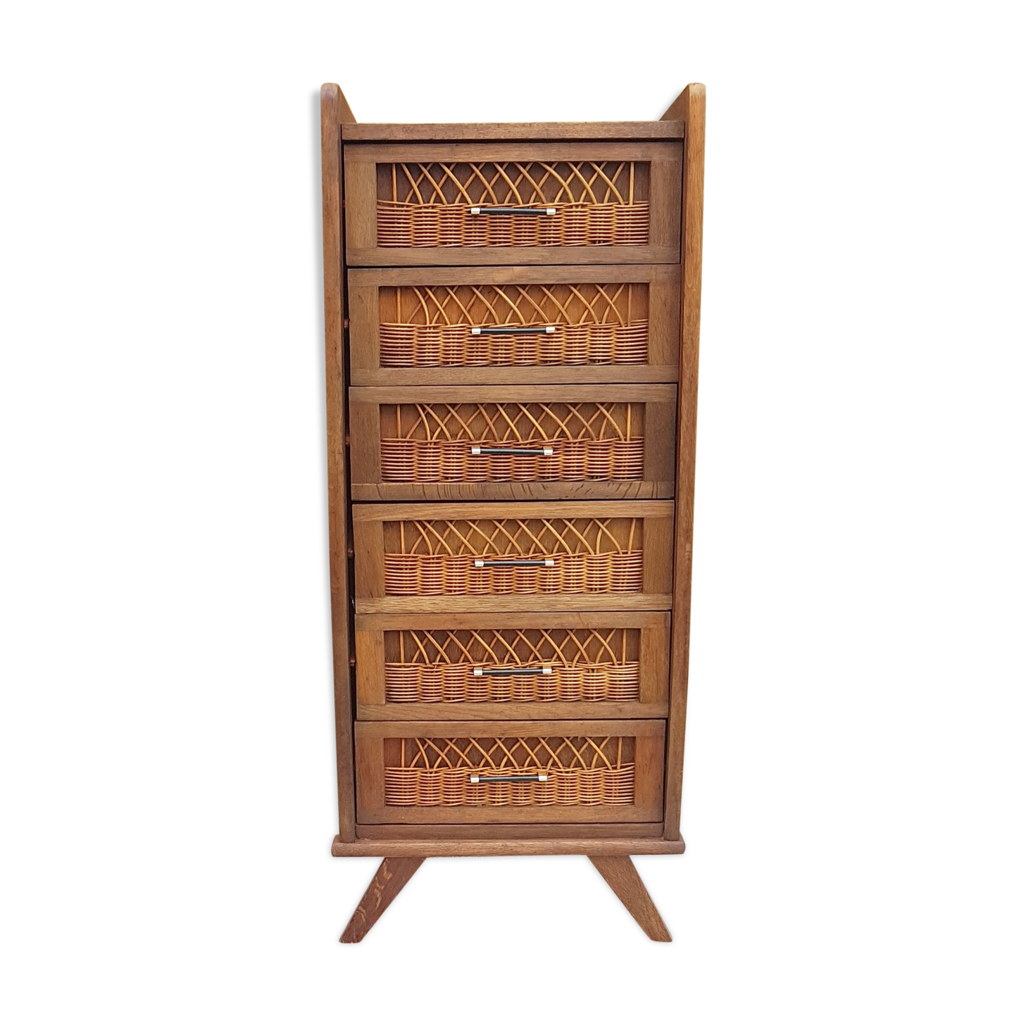 Chiffonnier in rattan foot compass 50