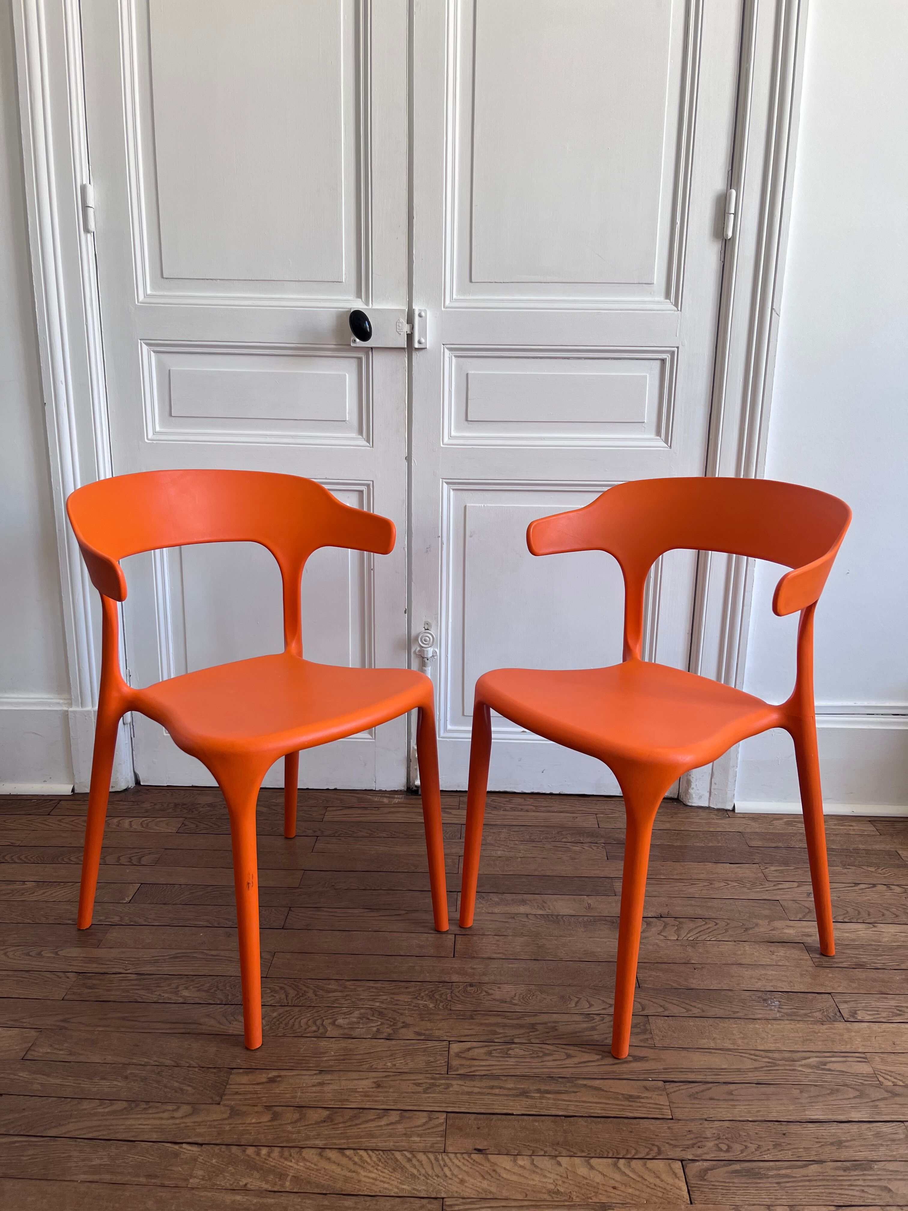 Chaises design orange