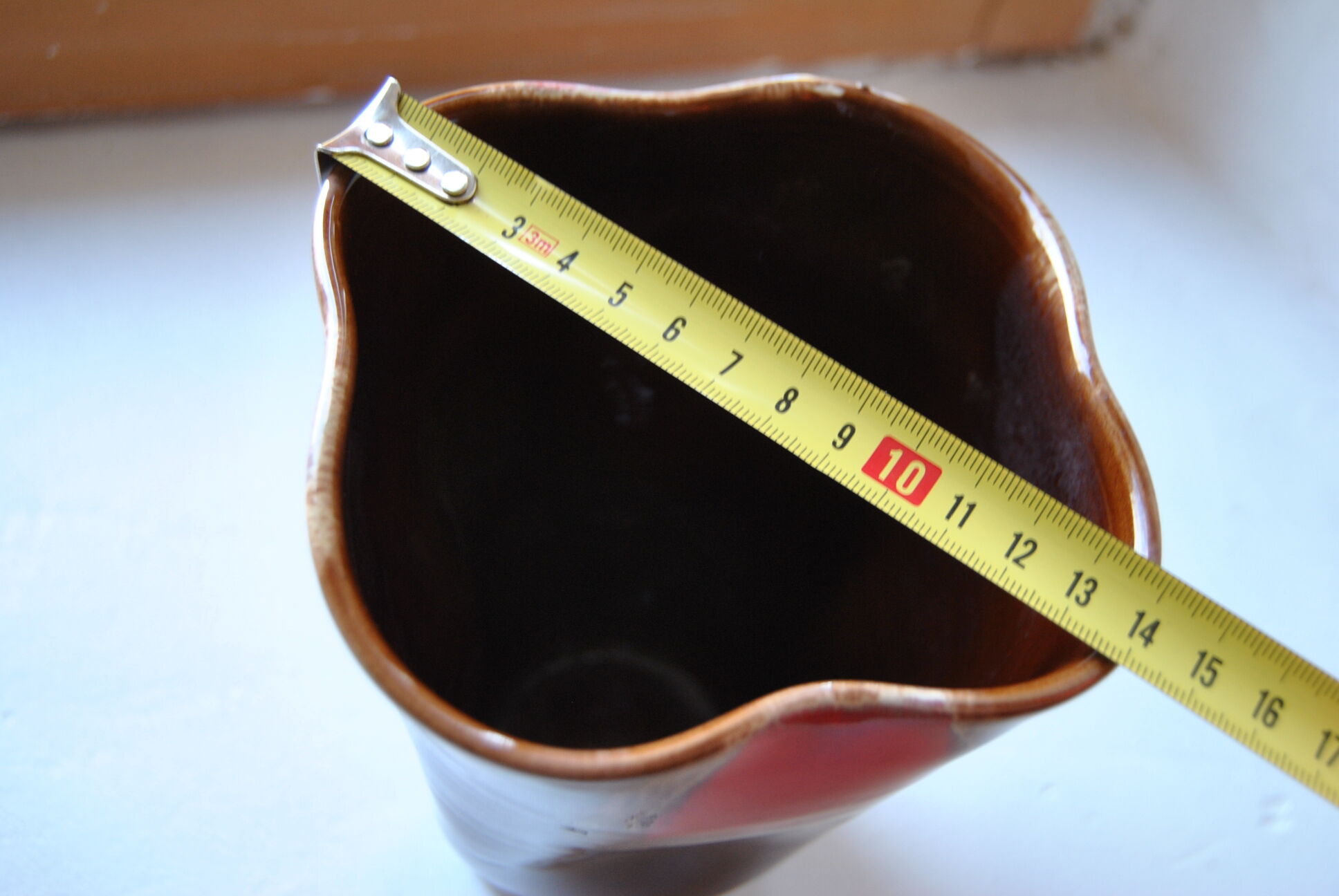 Vallauris vase brown/red - 70s - authentic vintage