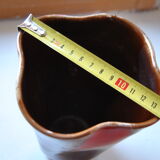 Vallauris vase brown/red - 70s - authentic vintage