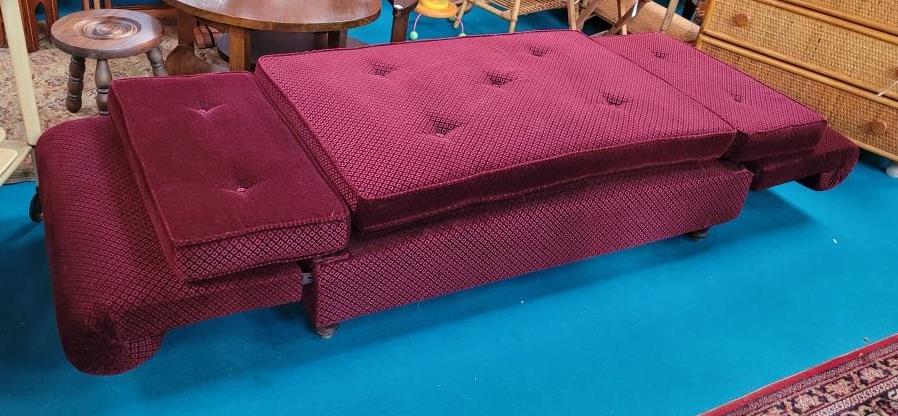 Burgundy red velvet meridian 50s