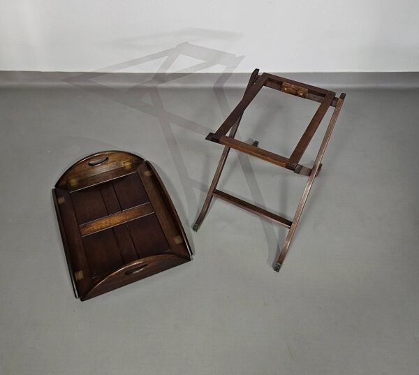 Plateau de service/plateau de majordome/table d'appoint pliable victorienne