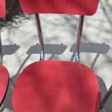 batch of 5 red formica chairs