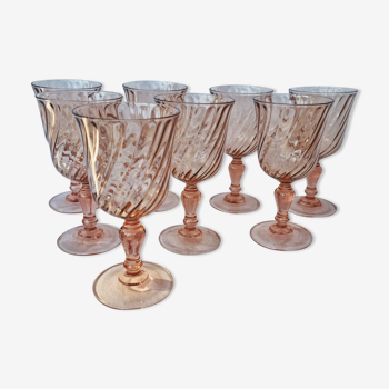 Set of 8 Rosaline Arcoroc Luminarc wine glasses