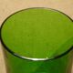 Cylinder vase in green glass ht 14.5 cm vintage 70's 80's