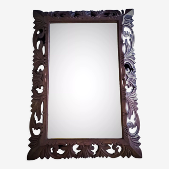 Miroir ancien en chêne sculpté style baroque