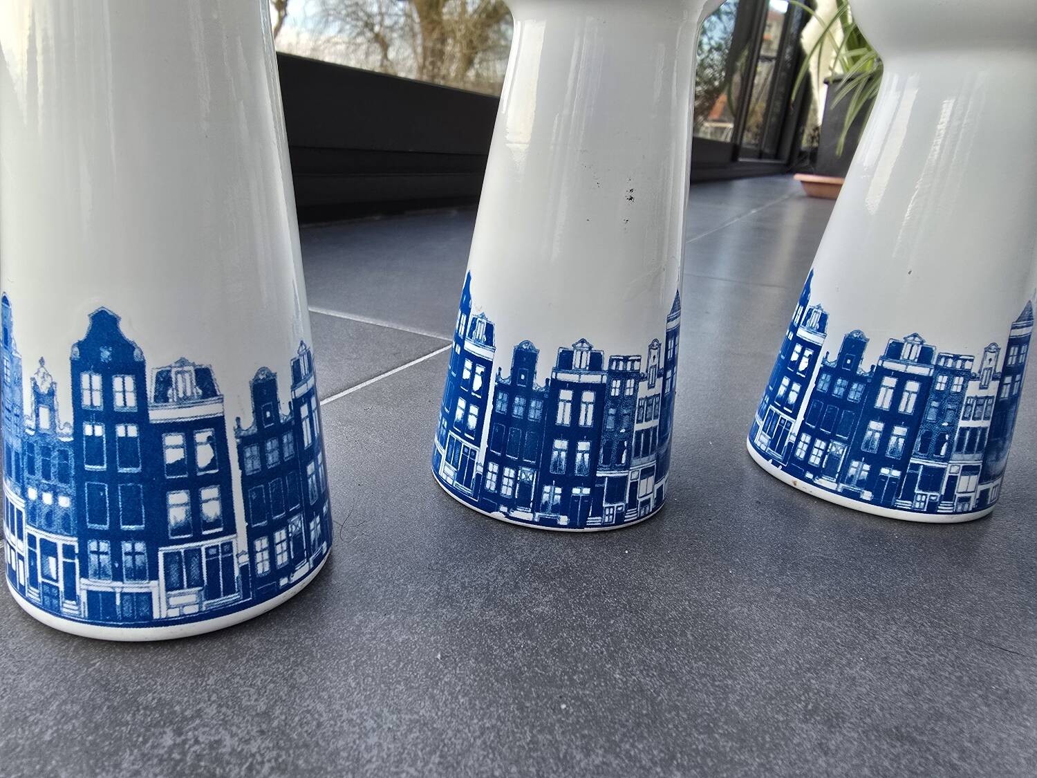 4 vintage Dutch vases for hyacinths