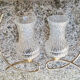 Pair of vintage brass and chiseled glass sconces - 50s