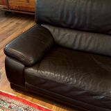 Set of two sofas. High-quality thick bull leather.