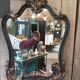 Black and gold baroque mirror