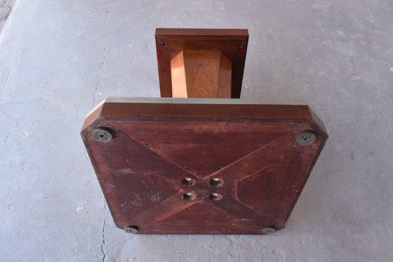 Square Deco 1930 rosewood side table