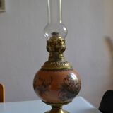 19th c. longwy earthenware oil lamp