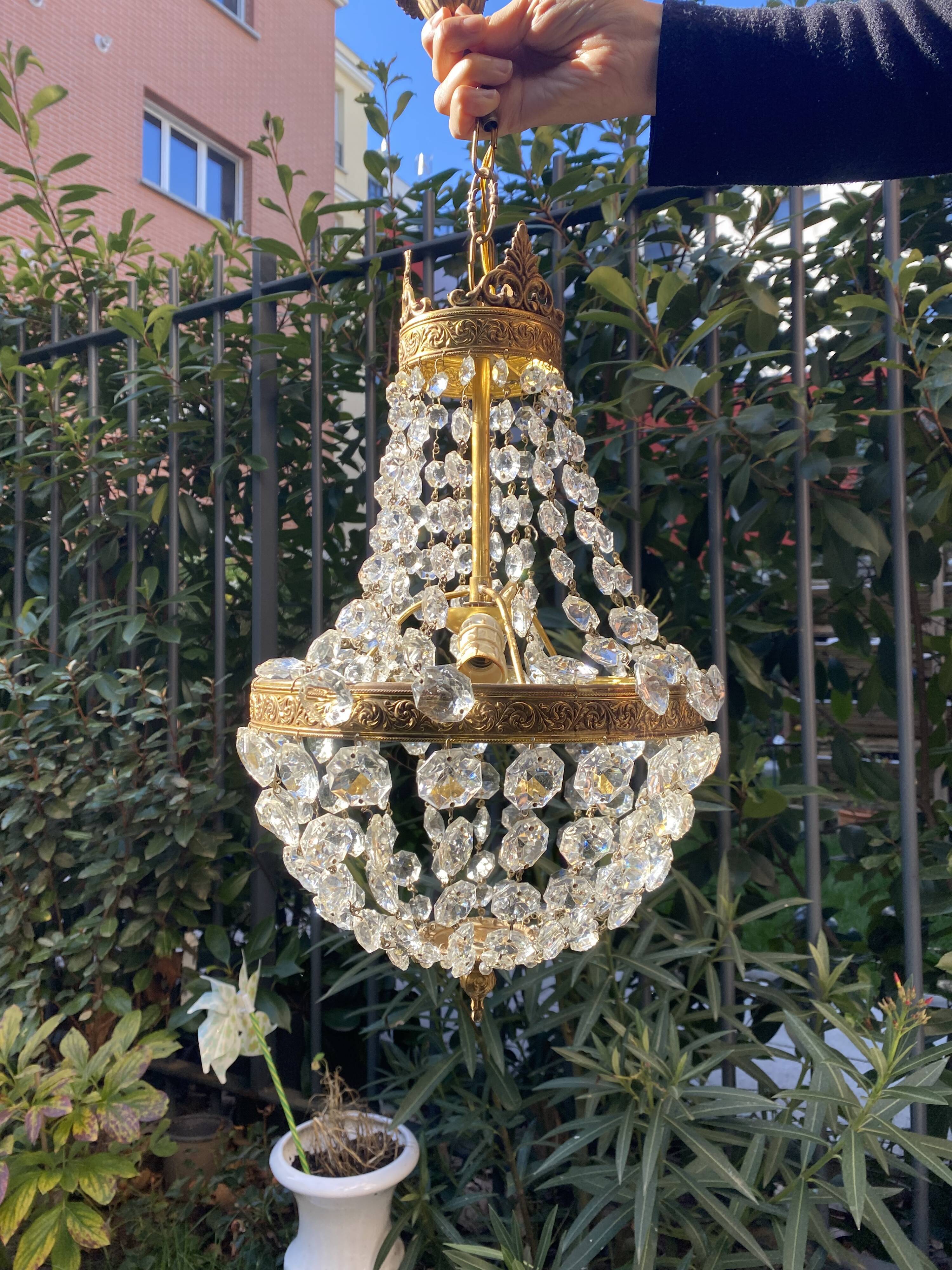 Hot air balloon grapefruit chandelier