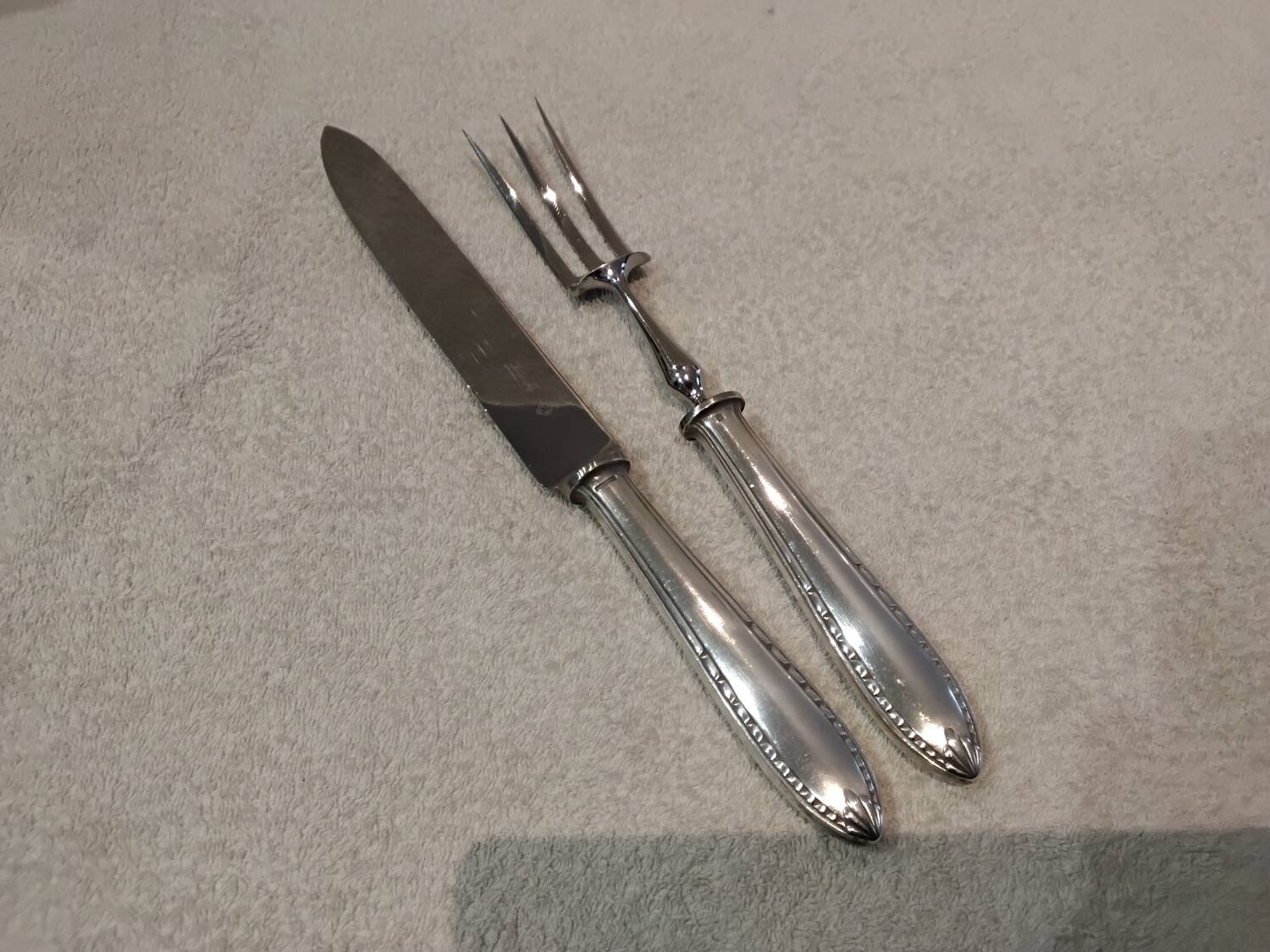 Service to cut silver metal Christofle Albatros