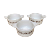 3 bowls, Pyr-o-rey ramekins