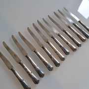 12 silver metal dessert or cheese knives