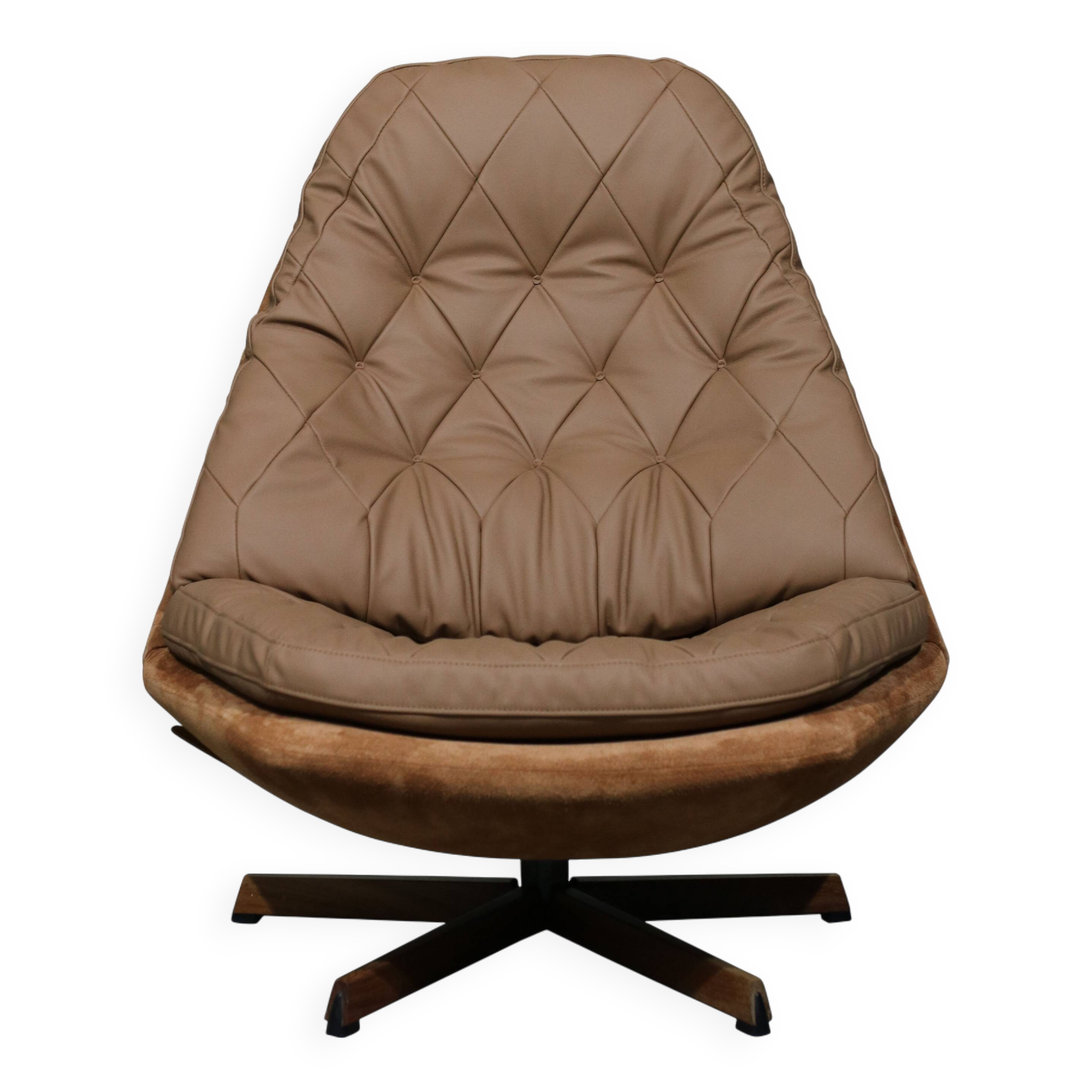 Fauteuil pivotant danois du milieu du siècle de Madsen & Schubel, années 1960