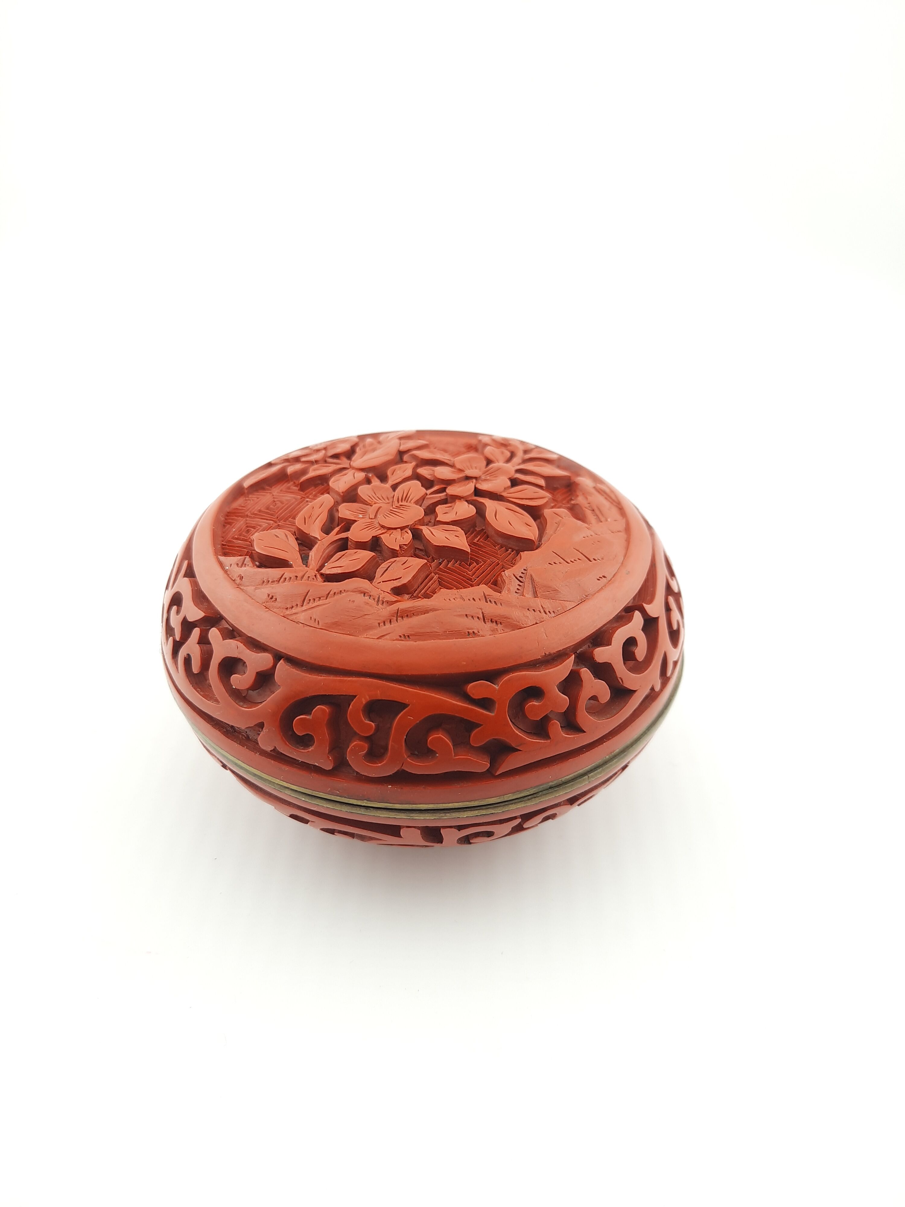 Chinese cinnabar lacquer box, vintage