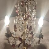 Lampe de table en bronze et cristal, France
