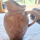 Jug, iridescent glazed stoneware carafe.