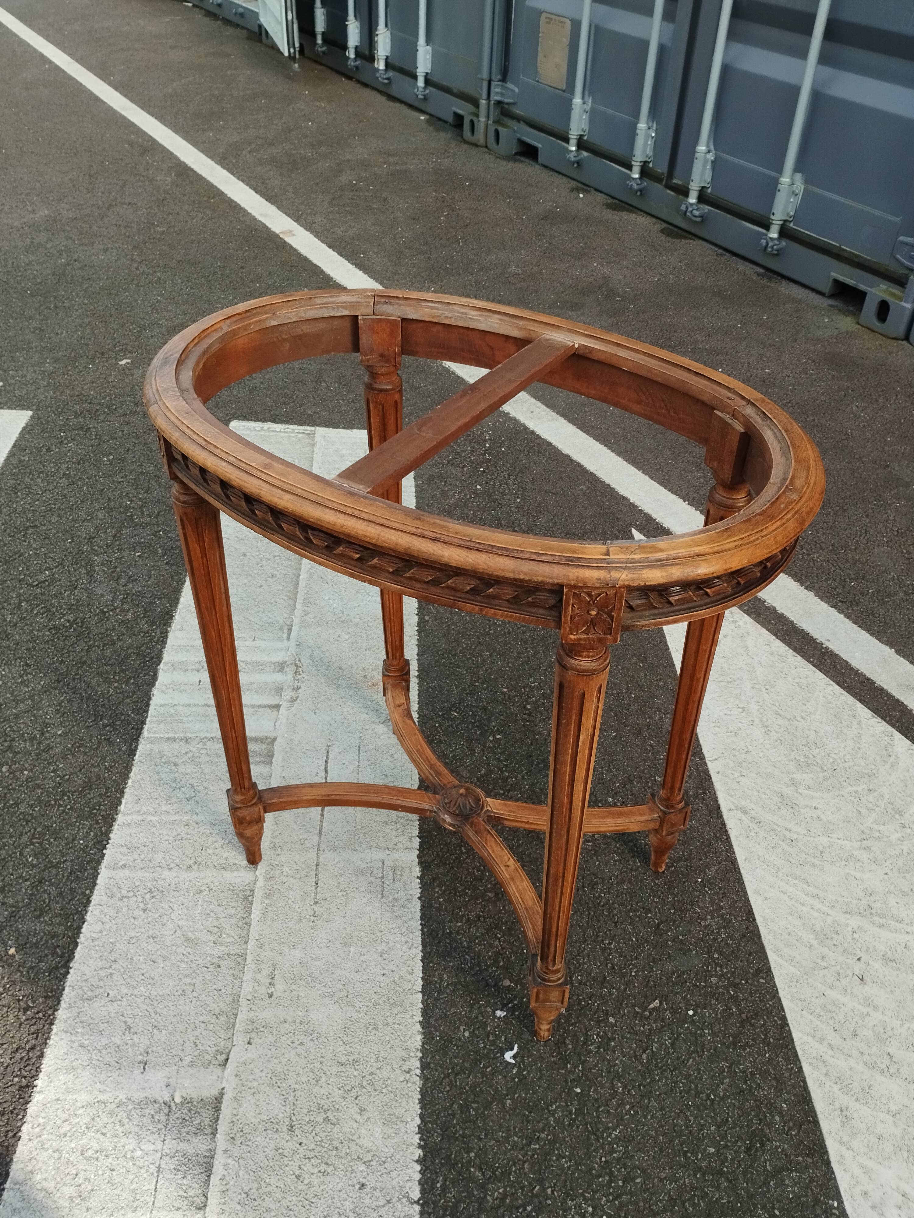 Old Louis XVI style pedestal table with marble top