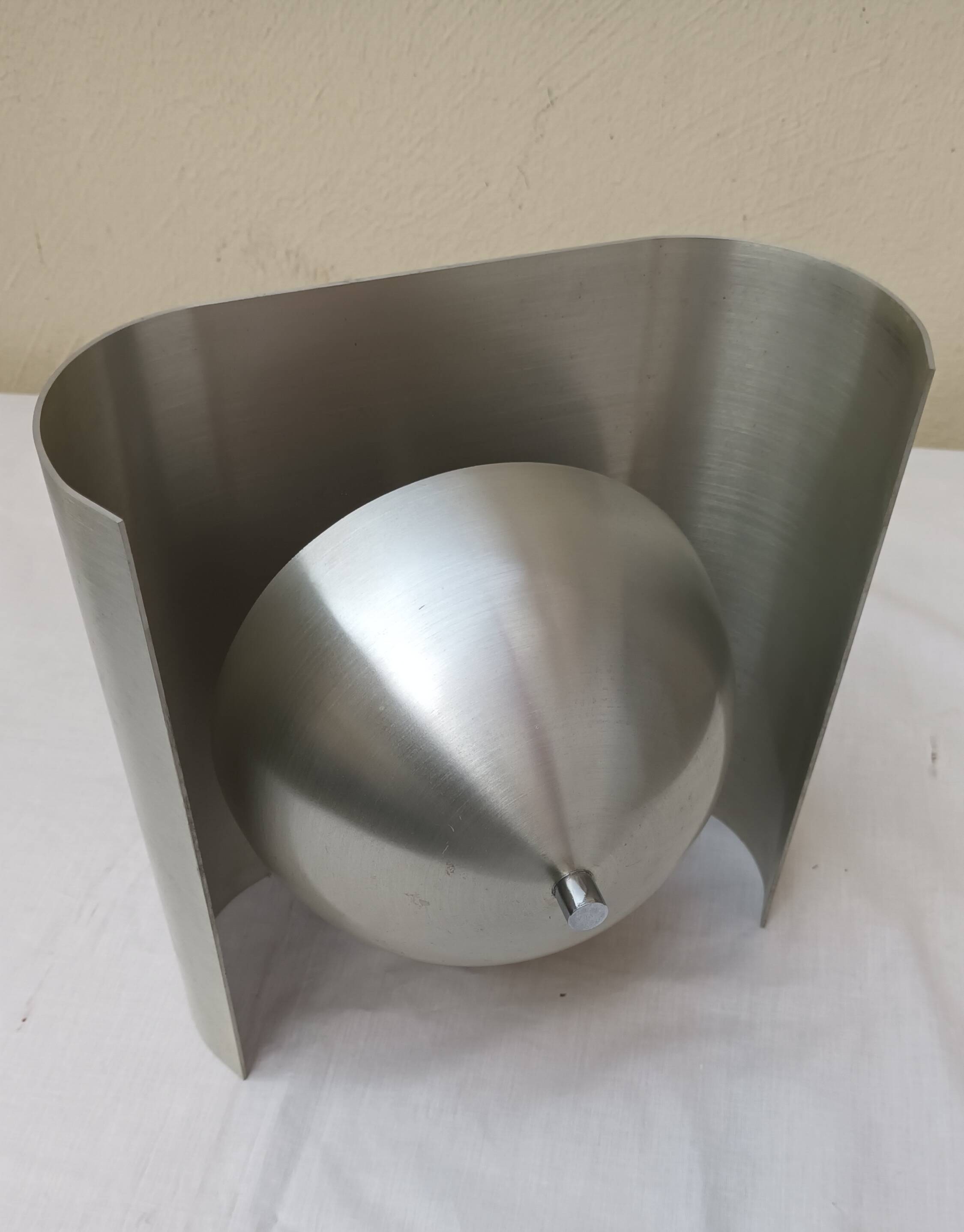 Space Age wall light in brushed aluminium from the 1970s.