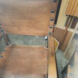 Pair of leather armchairs 19th century