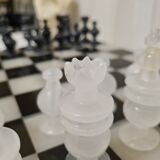 Black and white marble chess
