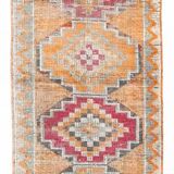 3x12 Pale Orange & Pink Vintage Wool Runner Rug, 86x352Cm