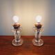 Pair of crystal lamps, Val Saint-Lambert (Belgium), 1930s
