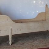 Retractable sofa bed of the Austrian Tyrole in natural wood