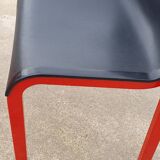 Set 4 - stackable chair Typy Massimo Papiri black red postmodern 1990s