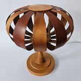 Very rare mid-century veneer table lamp, Denmark, 1960s