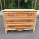 Bibus Louis XV commode renovated in raw solid wood and marquetry.