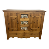 Commode en pin massif vintage