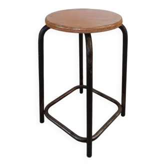 Industrial metal wood stool