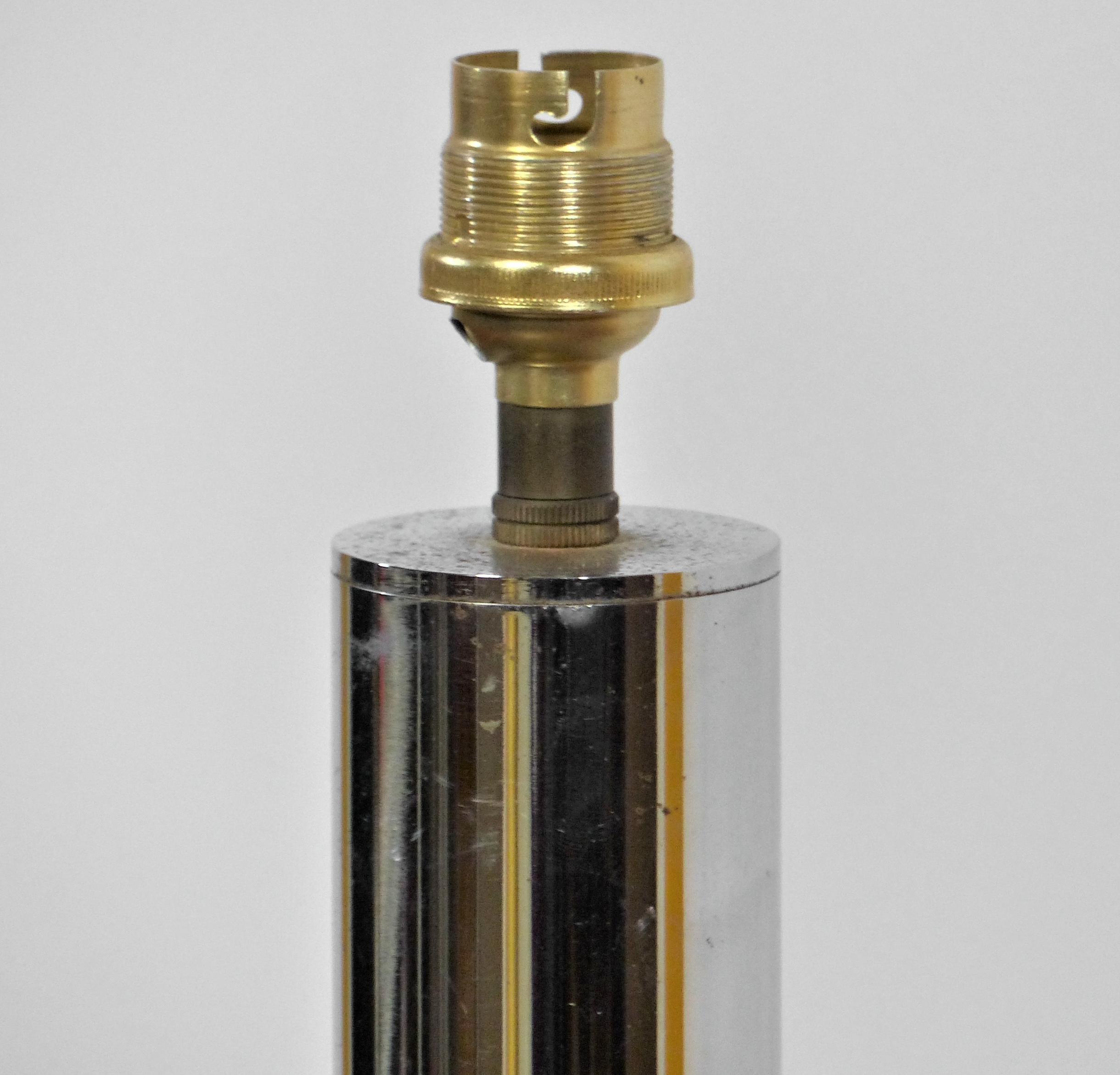 Pied de lampe space age chromée 1970