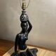 Pied de lampe plâtre femme africaine signé Pagliani
