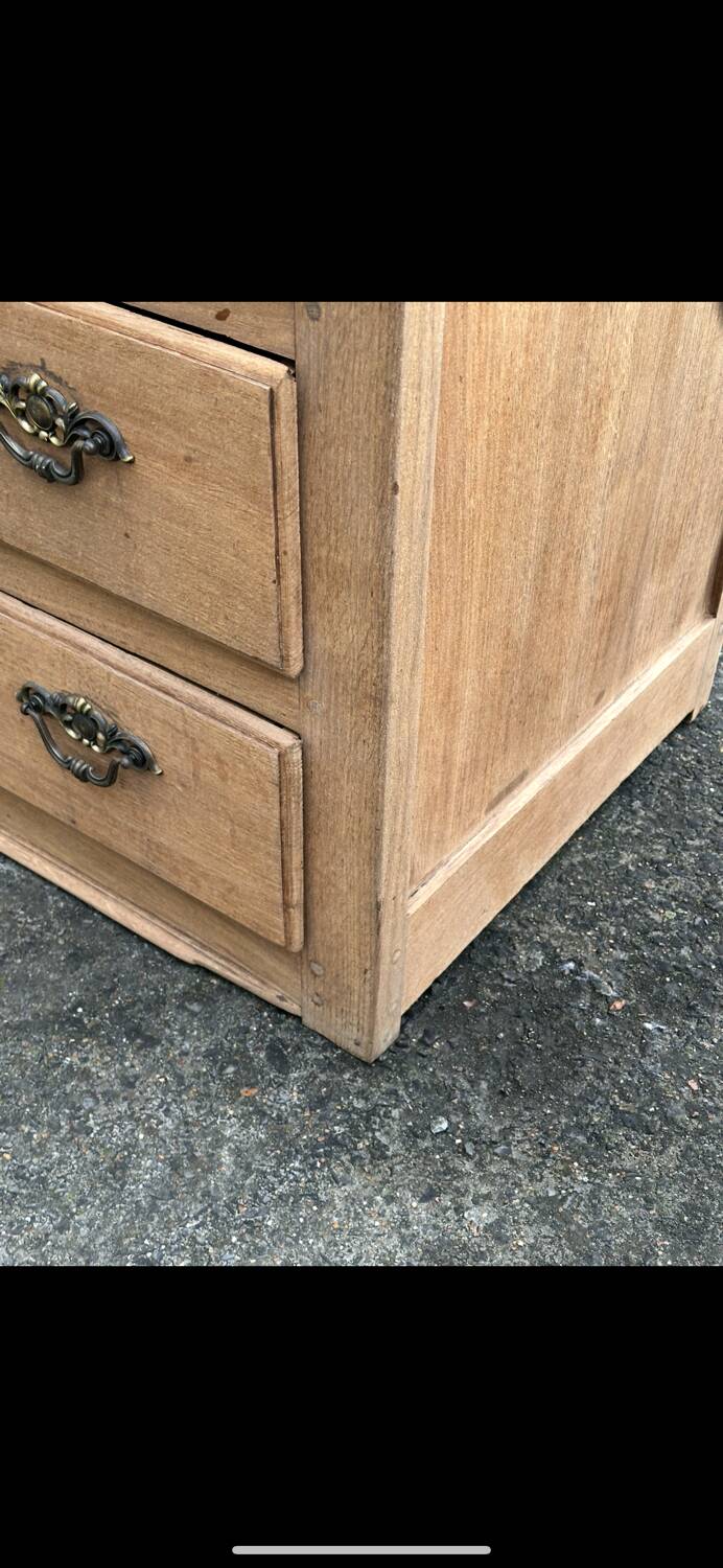 Raw wood chest of drawers
