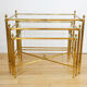 Lot 3 tables pull out brass glass Maison Baguès