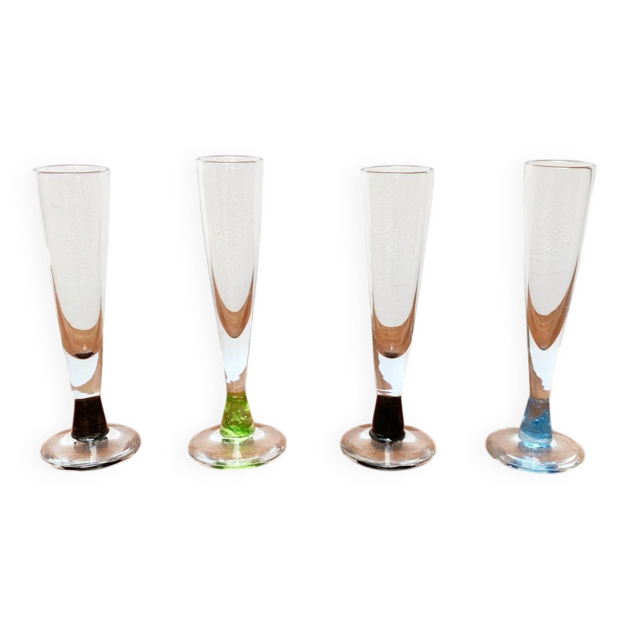 German Champagne Glasses by Regina Kaufmann for Glashagen Hütte, Set of 4