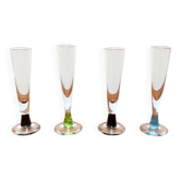 Verres à Champagne Allemands par Regina Kaufmann pour Glashagen Hütte, Lot de 4