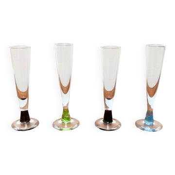 German Champagne Glasses by Regina Kaufmann for Glashagen Hütte, Set of 4