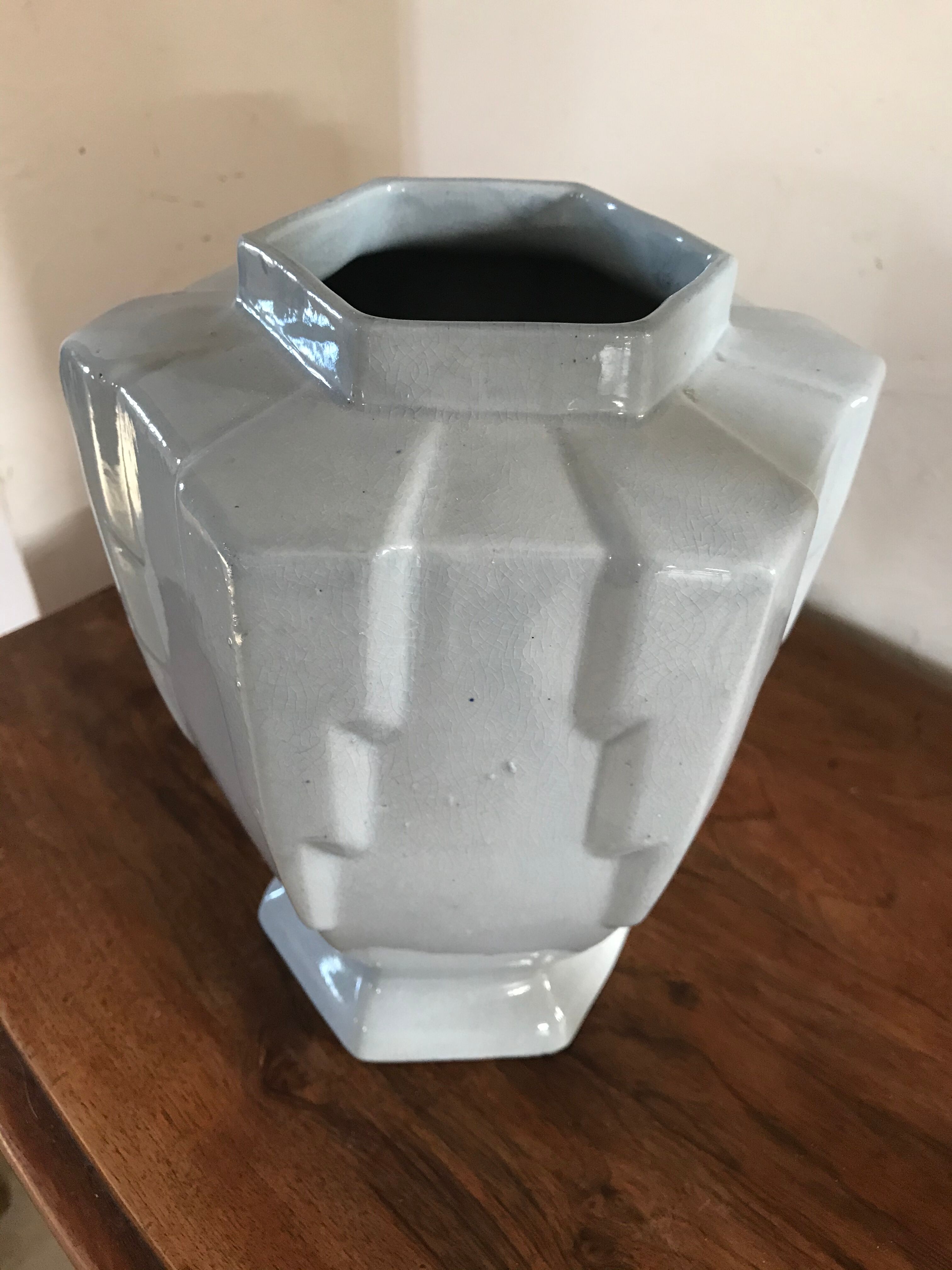 Art Deco cracked ceramic vase