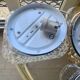 3 vintage chiseled glass ceiling lights 1950-1960