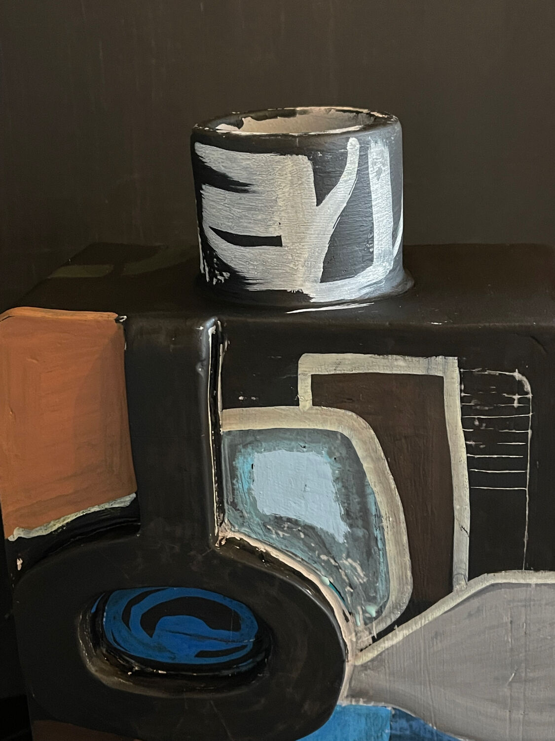 Painted Ceramic Sculpture by Olisch